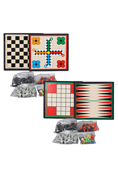 Sera Oyun Aletleri 5-Piece Game Set - (Backgammon- Chess-Kizmabirader-Solotest-Checkers)