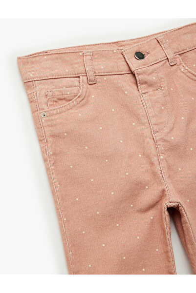 Koton Polka Dot Detailed Pocketed Cotton Flared Pants