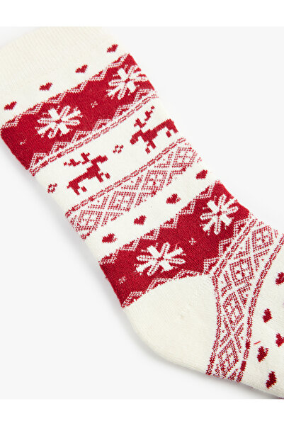 Koton Cotton Christmas Themed Towel Socks