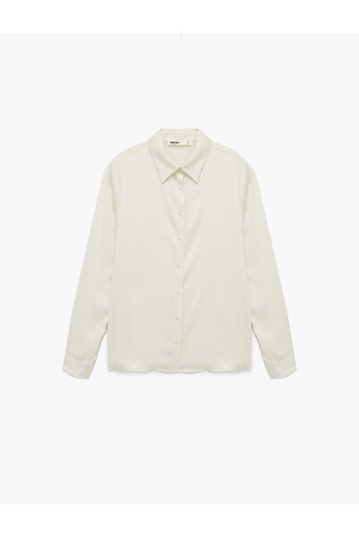 Koton Long Sleeve Buttoned Classic Collar Satin Shirt