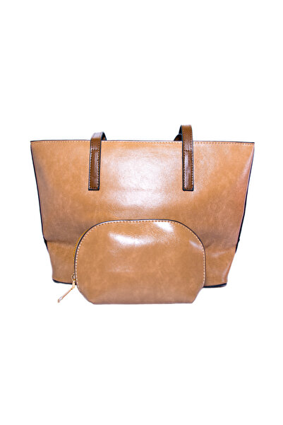 GRASS Large Women's Shoulder Bag, 2 Pieces, Beige Color N011
