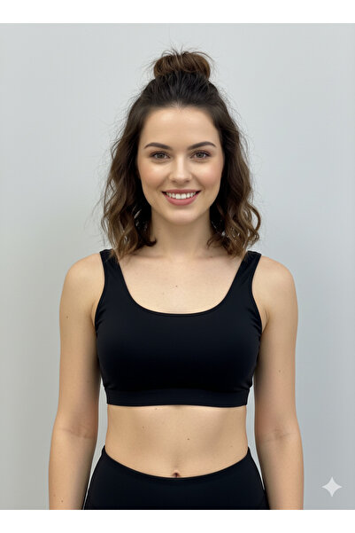 İntimate Women's 3-Piece Black Padded Cotton Flexible Shaping / Sculpting Sports Bra Bustier