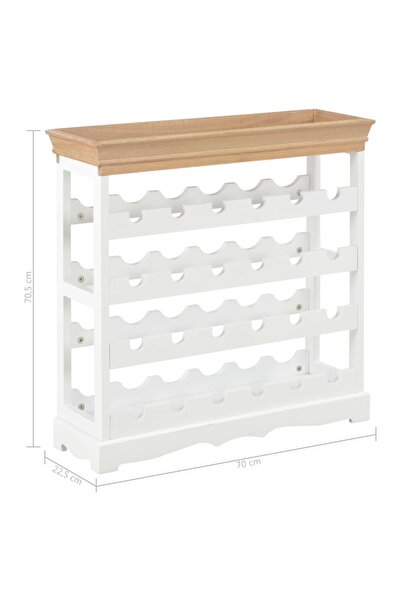 vidaxl Wine Cabinet White 70x22.5x70.5 cm MDF