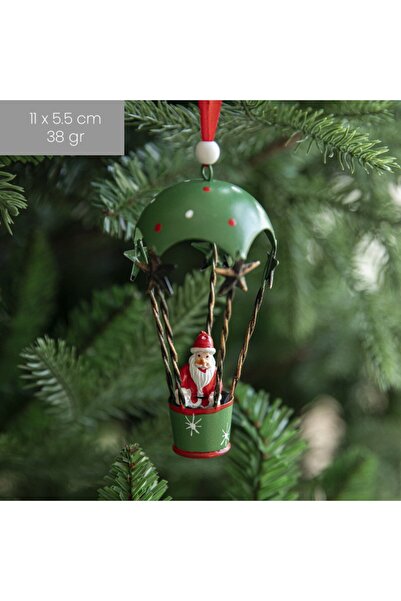 OEM Christmas Tree Figurine Santa Claus in Hot Air Balloon Model, Ornament for Br