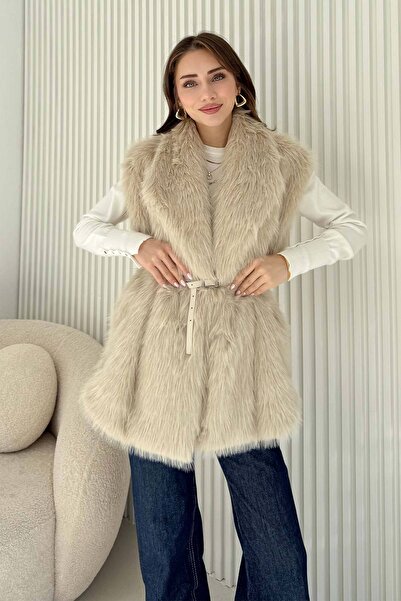 Melike Tatar Belted Fur Vest 32-3705