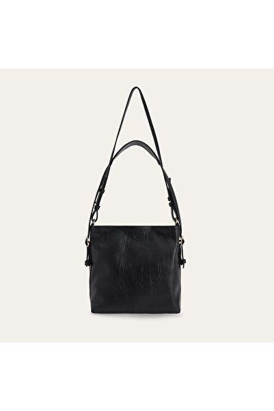 Mudo Double Strap Shoulder Bag with Crinkled Leather Look