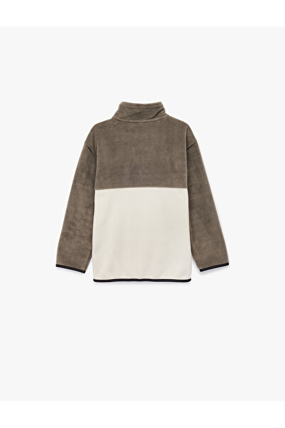 Koton guler ridicat Hanorac polar cu mânecă lungă și fermoar tricou