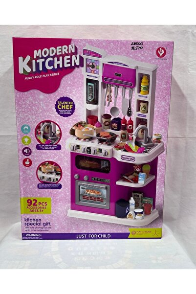 Toybox Kitchen Playset Kitchen Toys with Realistic Lights, Sounds And Food Accessories Play Set for Kids
