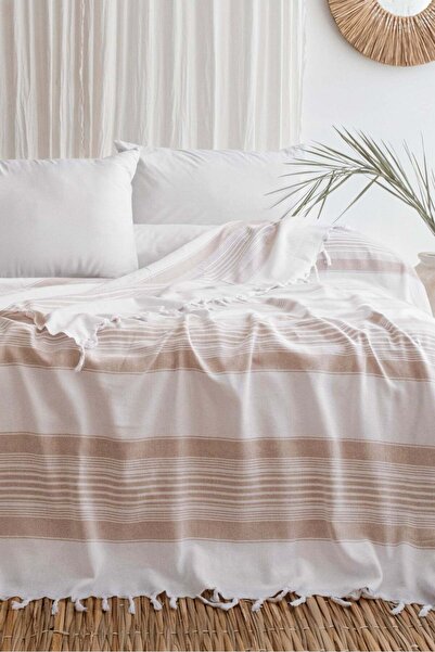 Çulha سرير مزدوج من نوع بيكيه باللون الأبيض والبيج من أندري