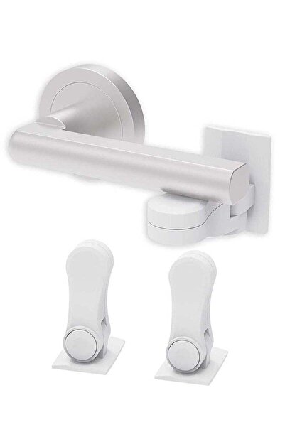 Bukela Door Handle Lock, Child Proof Door Lever Lock, 3M Adhesive Minimalist Design (2 Pack)