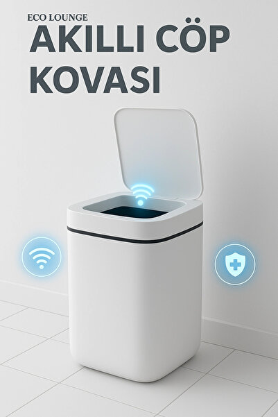 Clevora Akıllı Sensörlü Çöp Kovası 20 Litre Çöp Kutusu, Çöp Torbası Uyumlu Kapak