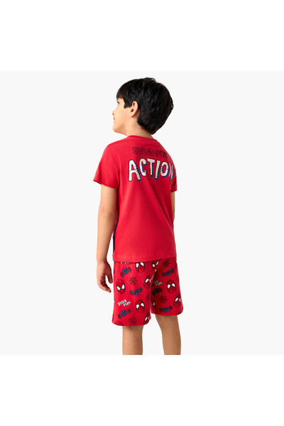 Marvel Spider-Man Print T-shirt and Shorts Set