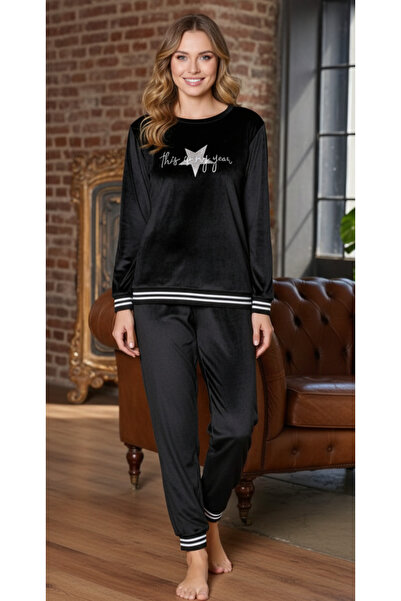 embody Elegant ladies' pyjamas in black velvet "This Is My Year"
