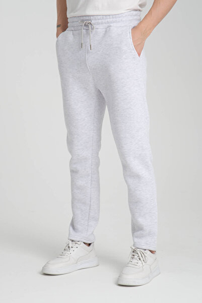 ByWear Gray 3 Thread Ş Fleece-Lined Men's Sweatpants – Comfortable Winter Sports and Casual Wear