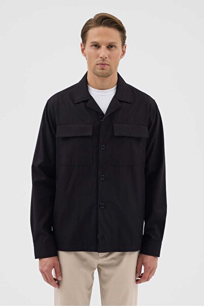 Paşahan Синя кишенева сорочка-піджак Comfort Fit для чоловіків