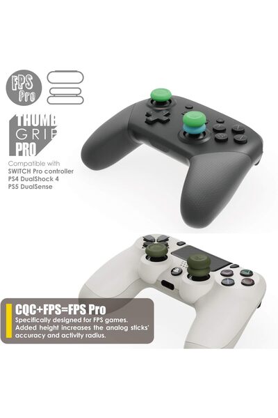 Skull & Co. Skin, CQC & FPS Thumb Grip Set Joystick Caps for Switch Pro & PS5/PS4 - White, 3 Pairs (