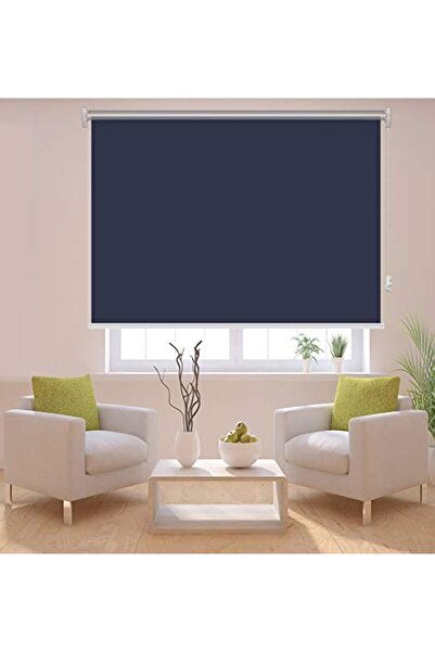 Generic Sun and heat insulating roller blind, easy to install, navy blue acrylic