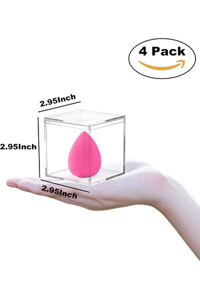 Slasa 4 Pack Clear Acrylic Boxes (2.95x2.95x2.95 Inch) Gift & Candy Storage Boxes