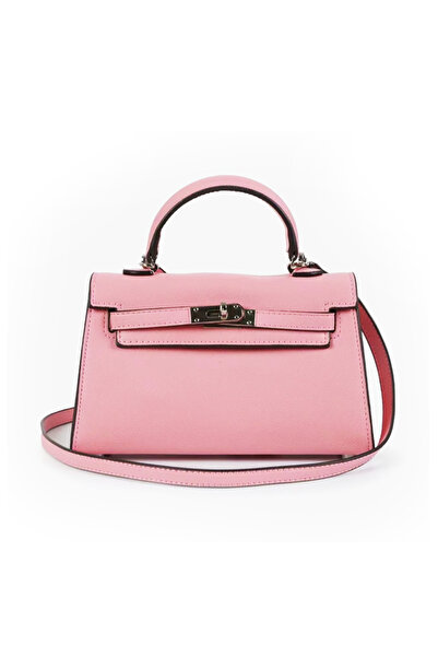 Generic حقيبة يد وكتف نسائية اللون الكاكي مع ستراب جلد