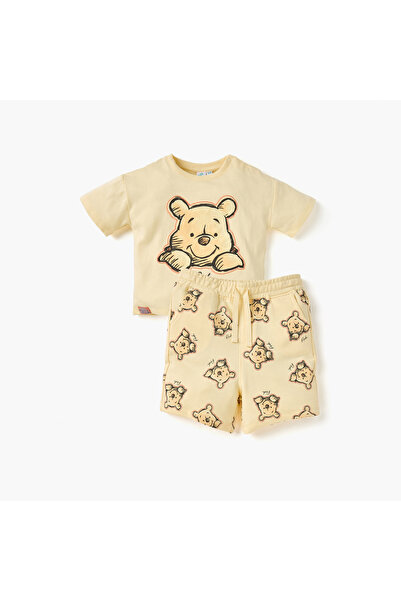Disney Winnie the Pooh Print T-shirt and Shorts Set