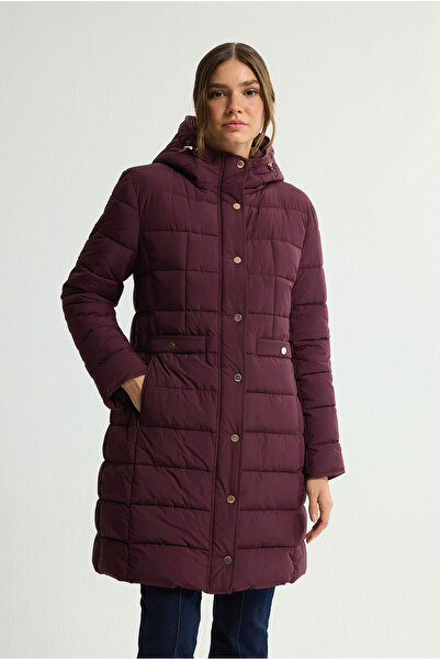 Love My Body Cepli Uzun Şişme Mont