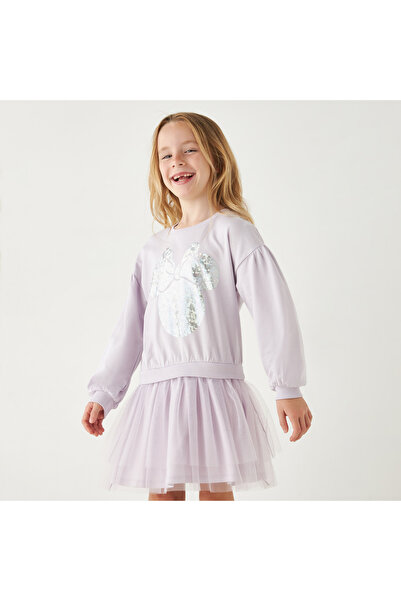 Disney فستان بطبعة ميني ماوس بأكمام طويلة