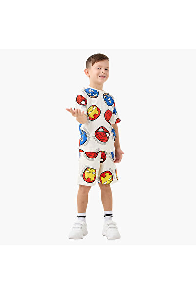 Marvel Avengers Print T-shirt and Shorts Set