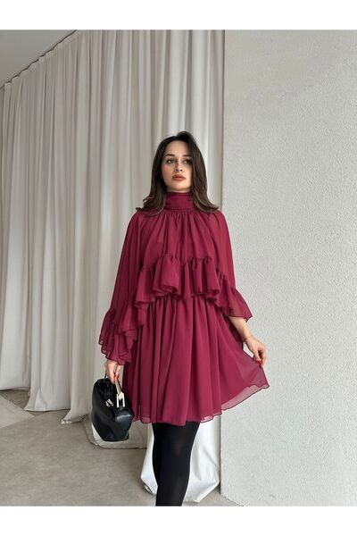 Mooi Butik فستان باهاما 8738 - بوردو