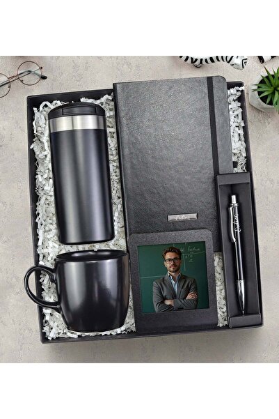 Theikonstore Çelik 350ml Termos & Defter & Kalem & Kupa & Çerçeve Hediye Seti