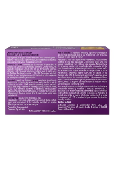 Supradyn Relax, 30 capsules, Bayer, to support body relaxation