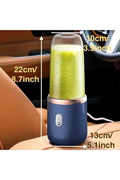 REDz Accessories Blender electric portabil, 6 lame, 380 ml, baterie de 1500 mAh, încărcare USB, recipient detașabil