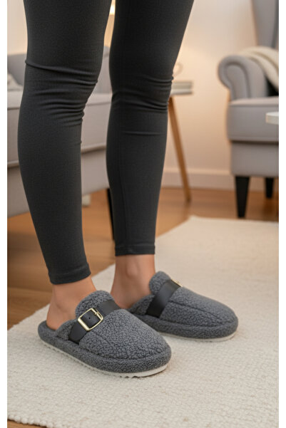 Hızlı Al Buckled Winter Towel Slippers. Silent Sole Winter Home Slippers.