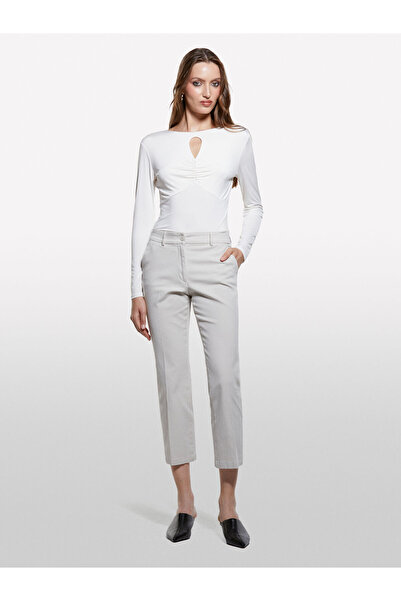 Sisley Women's Stretch Cotton Trousers with Piped Back Pockets 325A49Male02X-Sis23Q