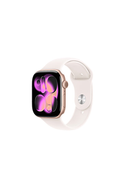 Apple Watch Series 11 GPS 42mm Rose Gold Aluminium Case with Light Blush Spor...