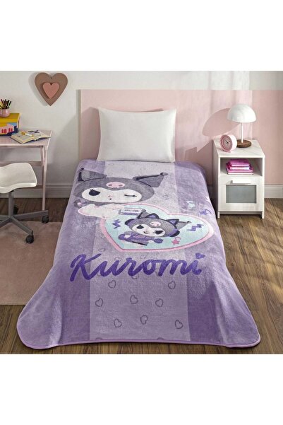Taç Lisanslı Tek Kişilik Çocuk Battaniye (160x220)-Kuromi Fun