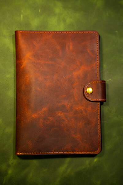 H&B Leather Craft El Yapımı Hakiki Deri A-5 Deri Defter Kılıfı