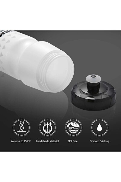GEMFUL Cycling Water Bottle BPA Free 750ml 2 Pack (Black+White)