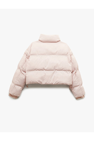 Koton Mock Neck Long Sleeve Water Repellent Crop Puffer Coat