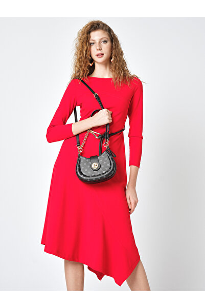 Pierre Cardin Geantă de umăr pentru femei cu lanț negru, curea reglabilă, blocare și închidere cu fermoar 05PC25Y10305