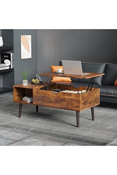 Gogoya lift-Top Coffee Table for Living Room and Office, Small Wooden Center Table with Storage