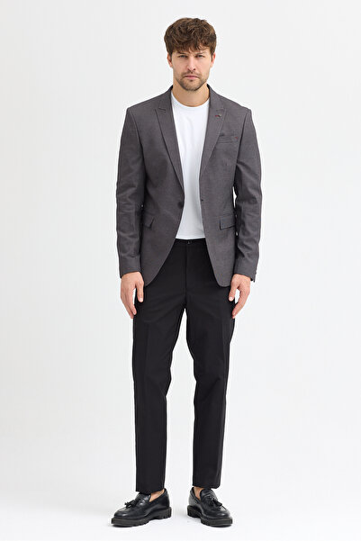 Frappoli Мъжко спортно сако от поливискоза в цвят кафе-черно с тясна кройка от Valdo