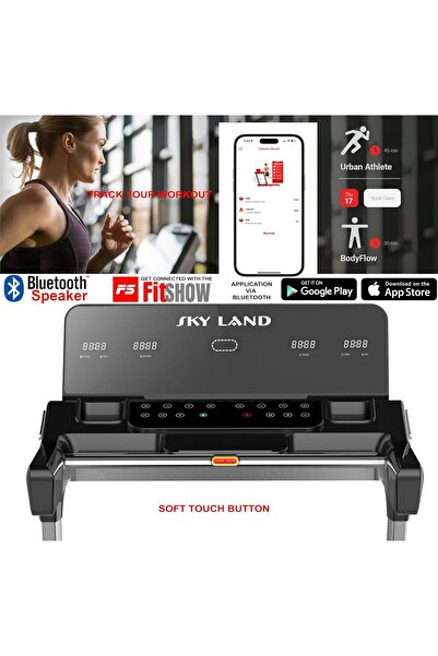 SKY LAND Motorized Treadmill EM-1205, 4HP, Auto Incline 20%, Bluetooth App with 130KG Max User Capacity