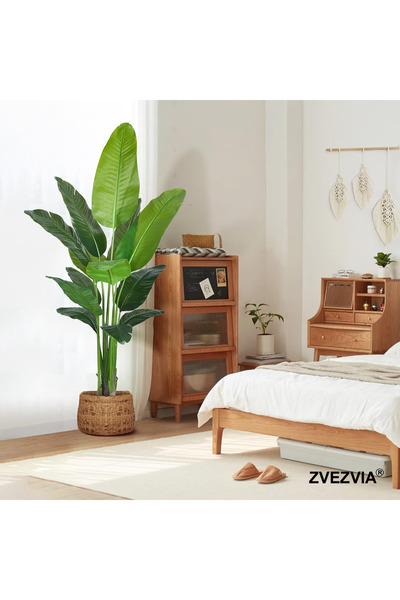 ZVEZVIA 180cm Artificial Banana Tree With Perfect Faux Tropical Leaf,Ideal fo...
