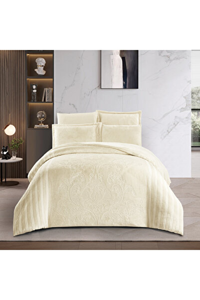 unique home collection طقم لحاف مخملي منقوش