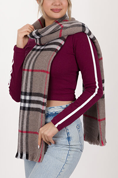 L&M LEGAS MODA Women's Plaid Pattern Cotton Woven Shawl Scarf 70*190