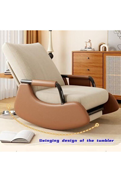 HayaBazaar Rocking Chair with Footrest, Side Pockets & Adjustable High Back.