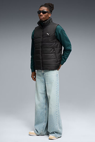 Puma Essentials Padded Erkek Siyah Dik Yaka Spor Yelek 68520901