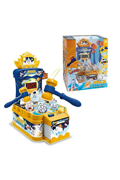 Toybox Kids Astronaut Mole Attack Game Mini Whack-a-Mole Toy with Light & Sound