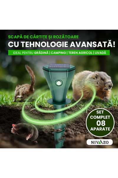 nivazo Dispozitive anti-omor, AR08M, Set de 8 bucăți, Rază de acțiune până la 1400, Baterie 200mAh