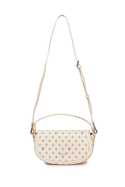 Pierre Cardin Geantă de umăr cu monogramă pentru femei, bej, cu curea detașab...